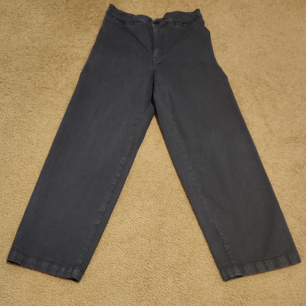 Madewell Emmett Wide Leg Crop Pants In Navy
